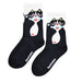 Calcetines algodon largo mujer gato negro
