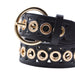 Cinturon tachas negro metal 
dorado 4229-2