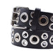 Cinturon tachas negro metal plateado 4225