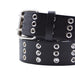 Cinturon tachas negro metal plateado 4227