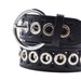 Cinturon tachas negro metal plateado 4229-1