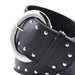 Cinturon tachas negro metal 
plateado 4231-1