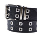 Cinturon tachas negro metal 
plateado 4232