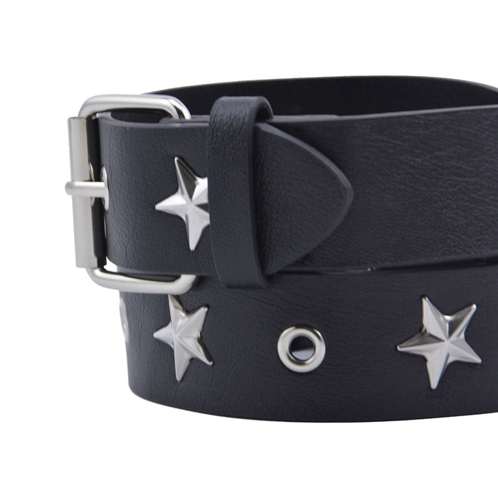 Cinturon tachas negro sintetico estrellas 4124
