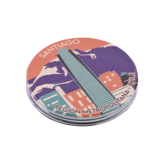 Espejo doble cara metal doble diseno cerro san cristobal virgen 4137-22