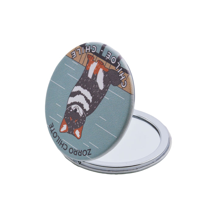Espejo doble cara metal doble diseno zorro chilote 4137-11