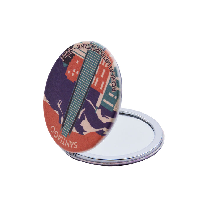 Espejo doble cara metal doble diseno cerro san cristobal virgen 4137-22