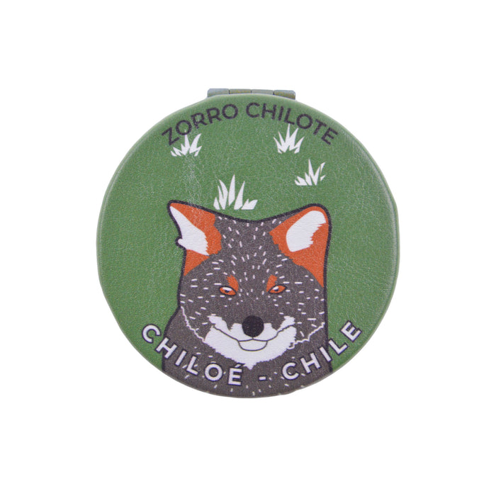 Espejo doble cara metal doble diseno zorro chilote 4137-11