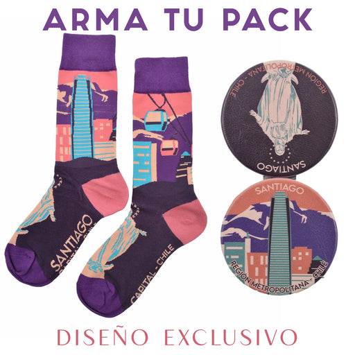 Espejo doble cara metal doble diseno cerro san cristobal virgen 4137-22