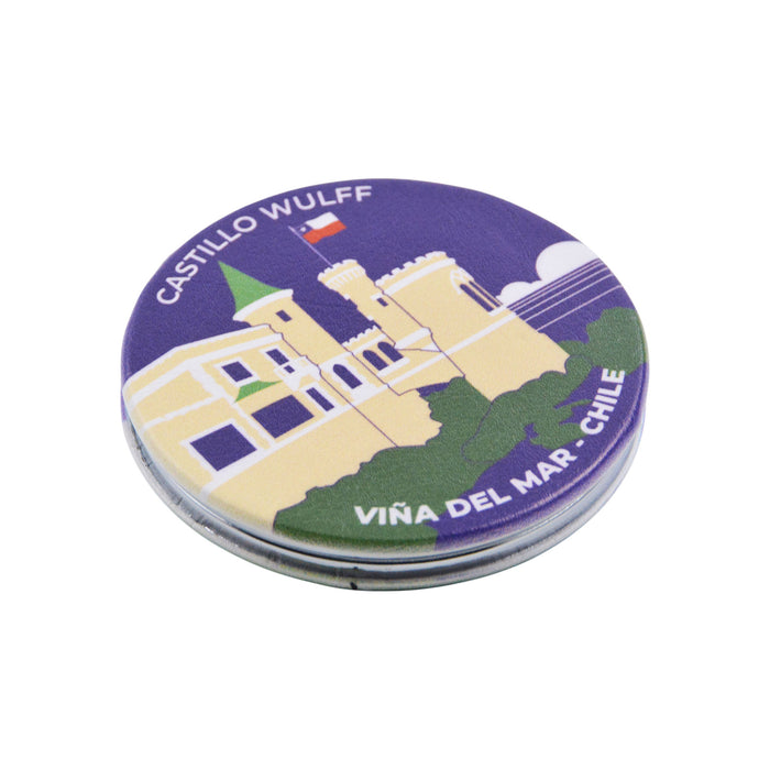 Espejo doble cara metal doble diseno reloj de flores 4137-24