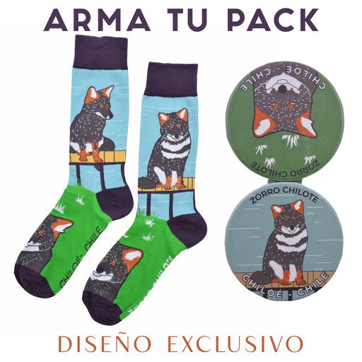 Espejo doble cara metal doble diseno zorro chilote 4137-11