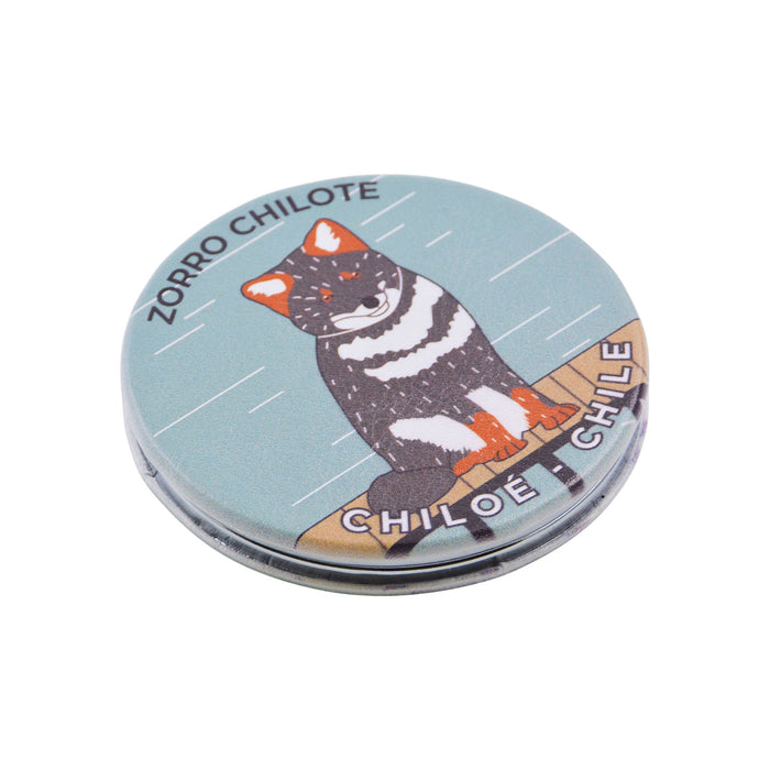 Espejo doble cara metal doble diseno zorro chilote 4137-11