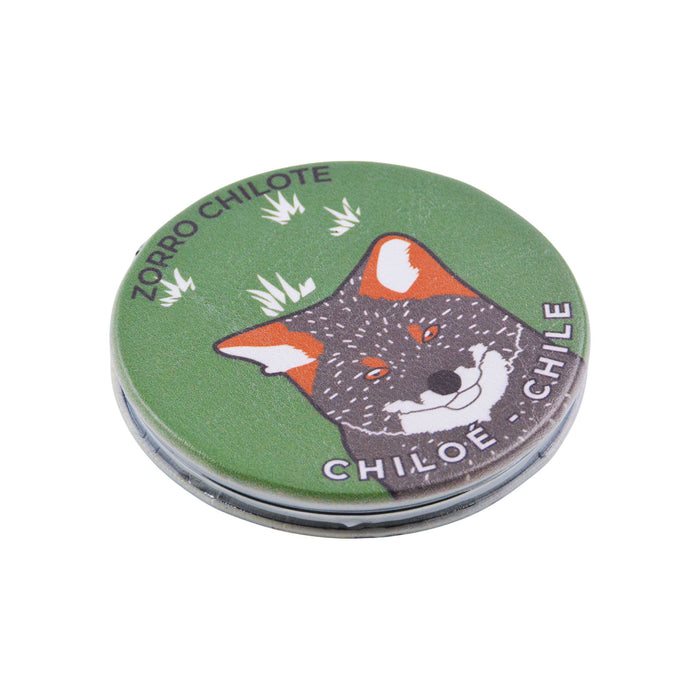 Espejo doble cara metal doble diseno zorro chilote 4137-11