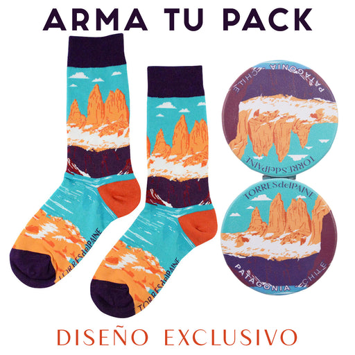 Espejo doble cara metal torres del paine patagonia 4137-3