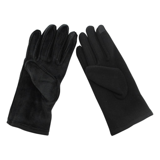 Guantes Touch de Mujer Negro Pompones