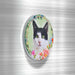 Iman ceramica corcho floral gato blanco negro 5131-24
