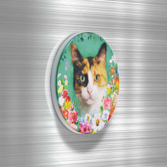 Iman ceramica corcho floral gato calico 5131-23
