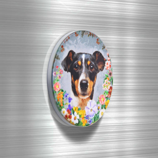 Iman ceramica corcho flores perro fox terrier 5130-21