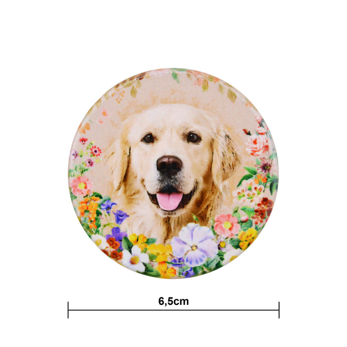 Iman ceramica corcho flores perro golden 5130-20