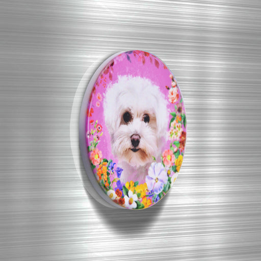 Iman ceramica corcho flores perro maltes 5130-22