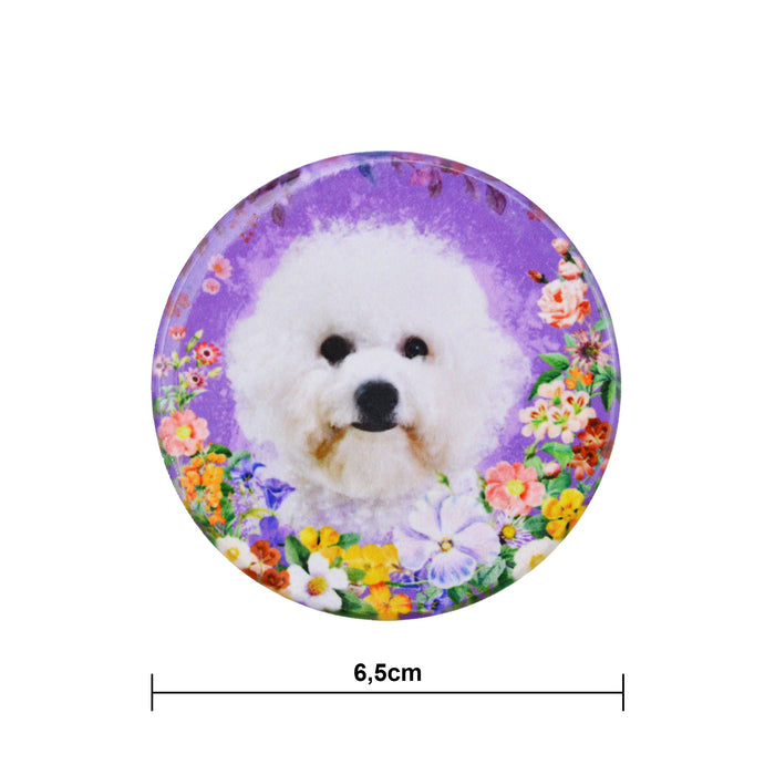 Iman ceramica corcho flores perro poodle 5130-23