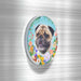 Iman ceramica corcho flores perro pug 5130-24
