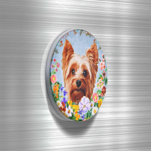 Iman ceramica corcho flores perro yorkshire 5130-19