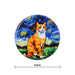Iman ceramica corcho pintura gato amarillo 5131-3