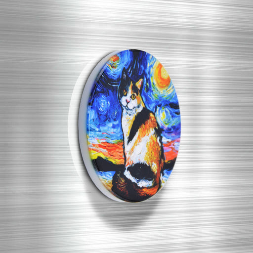 Iman ceramica corcho pintura gato calico 5131-2
