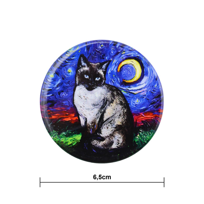 Iman ceramica corcho pintura gato siames 5131-4