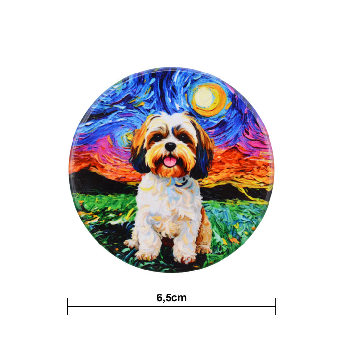 Iman ceramica corcho pintura perro Shih zhu 5130-9