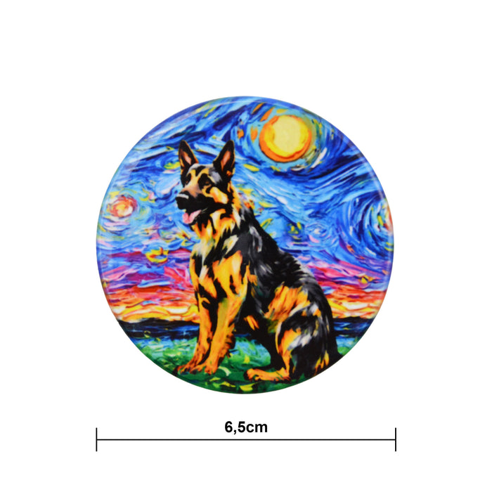 Iman ceramica corcho pintura perro pastor aleman 5130-8