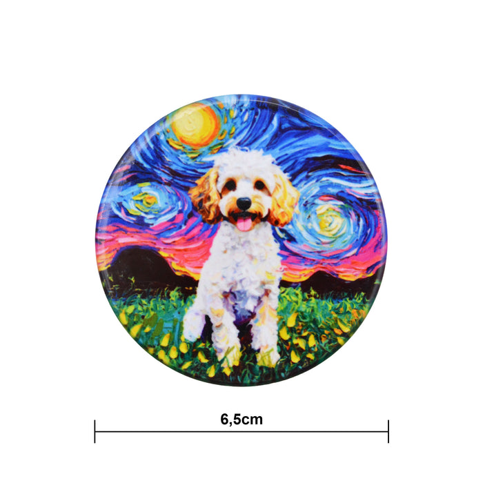 Iman ceramica corcho pintura perro poodle 5130-7