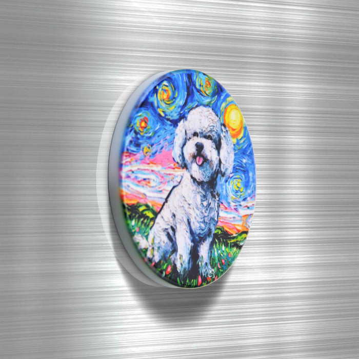 Iman ceramica corcho pintura perro poodle blanco 5130-5