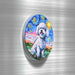 Iman ceramica corcho pintura perro poodle blanco 5130-5