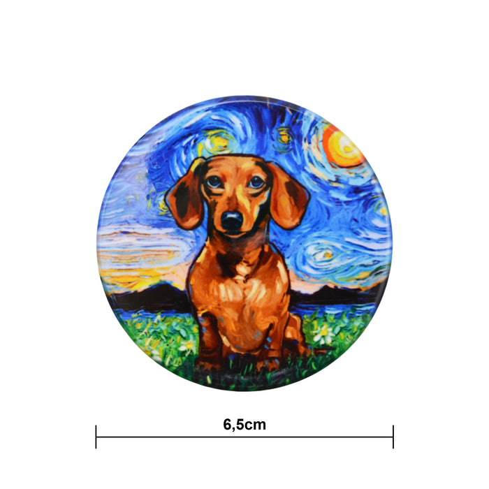 Iman ceramica corcho pintura perro salchicha cafe 5130-4