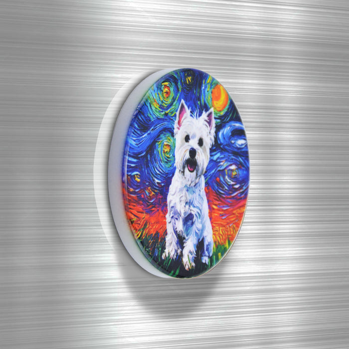 Iman ceramica corcho pintura perro westie 5130-12