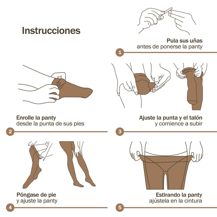 Instrucciones panty efecto piel chiporro terciopelo original mujer invierno negro 3206