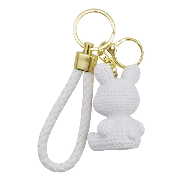 Llavero conejo blanco plastico metal 4041-1
