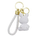 Llavero conejo blanco plastico metal 4041-1