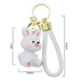 Llavero conejo blanco plastico metal 4041-1