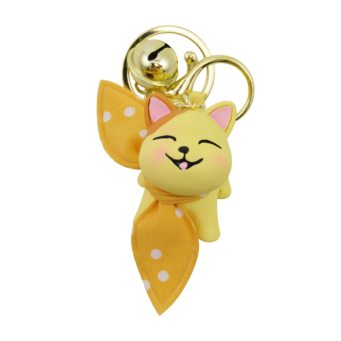 Llavero gato amarillo bufanda plastico 4035-4