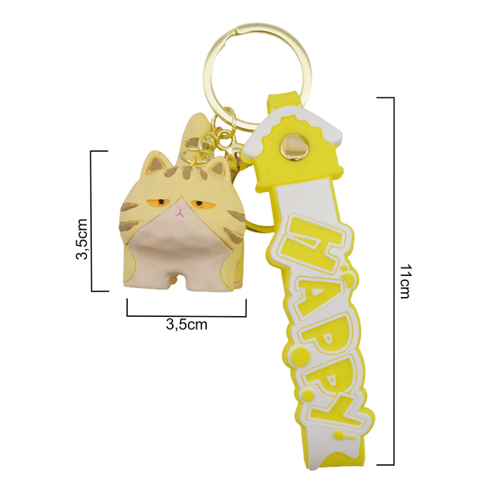 Llavero gato amarillo plastico 4037-5