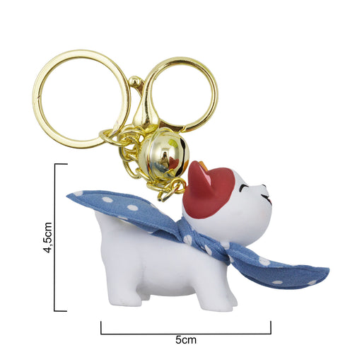 Llavero gato blanco bufanda plastico 4035-2