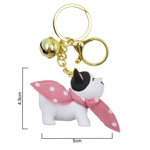 Llavero gato blanco bufanda plastico 4035-3