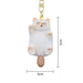 Llavero gato blanco gordo plastico metal 4205-2