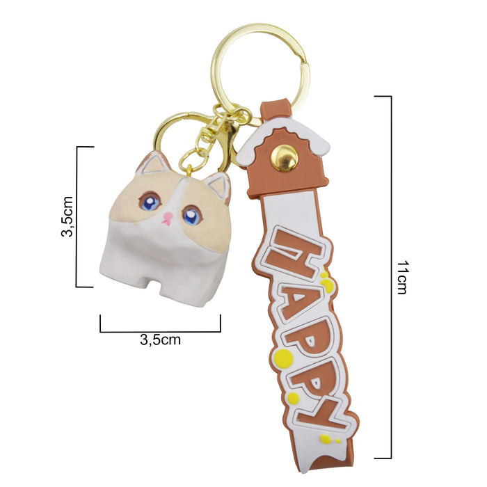 Llavero gato blanco plastico 4037-2