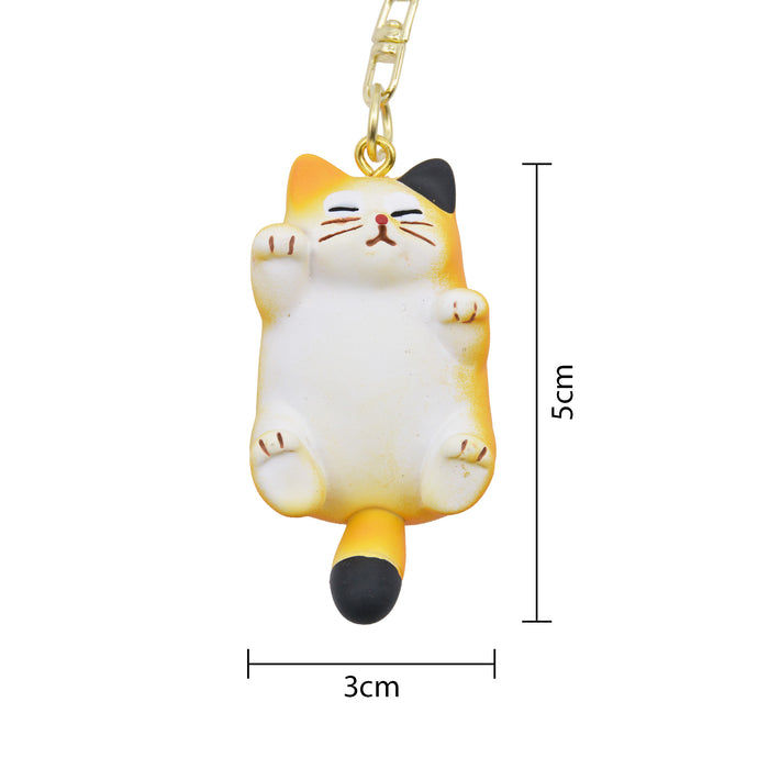 Llavero gato calico gordo plastico metal 4205-3
