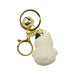 Llavero gato crema gordo plastico metal 4043-1