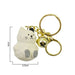 Llavero gato crema gordo plastico metal 4043-1